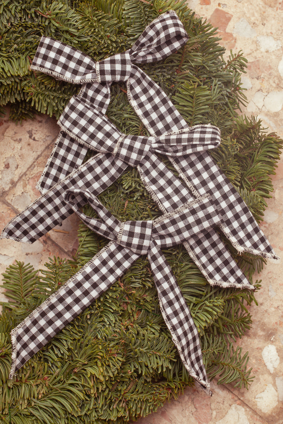 Adorno navidad lazos vichy negro (pack de 3)