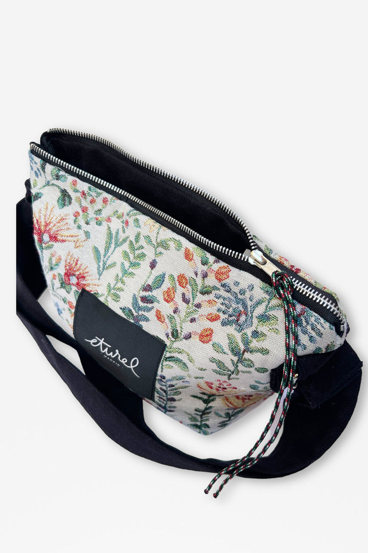 Bolso bandolera tejido jacquard azaleas superior