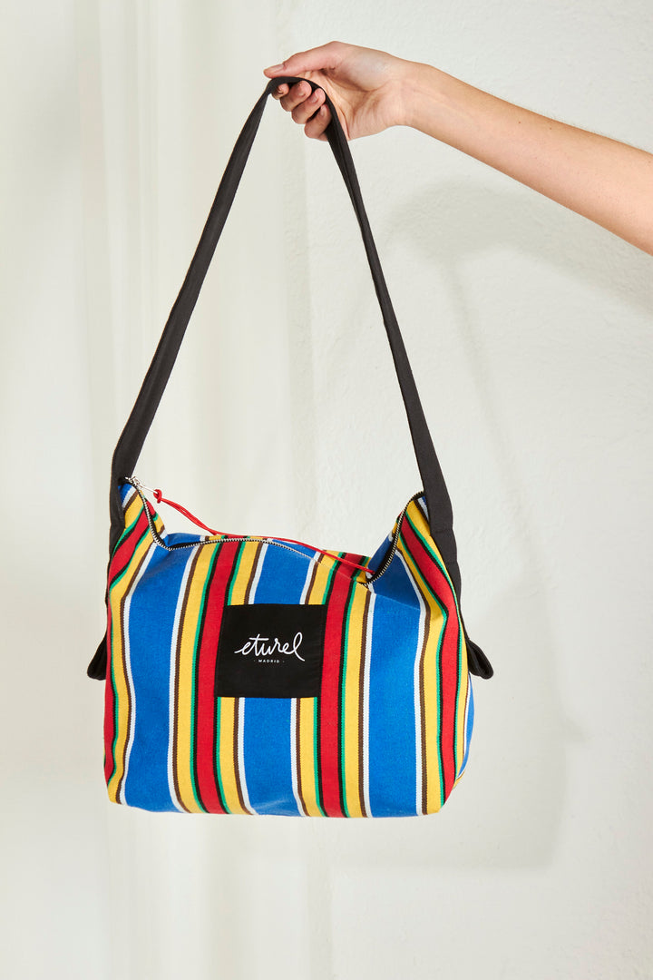 Bolso bandolera lona hamaca azul