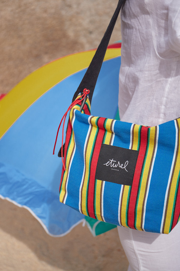 Bolso bandolera lona hamaca azul