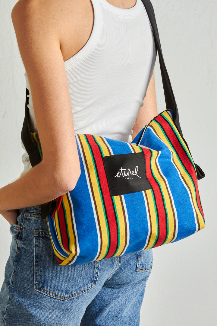 Bolso bandolera lona hamaca azul