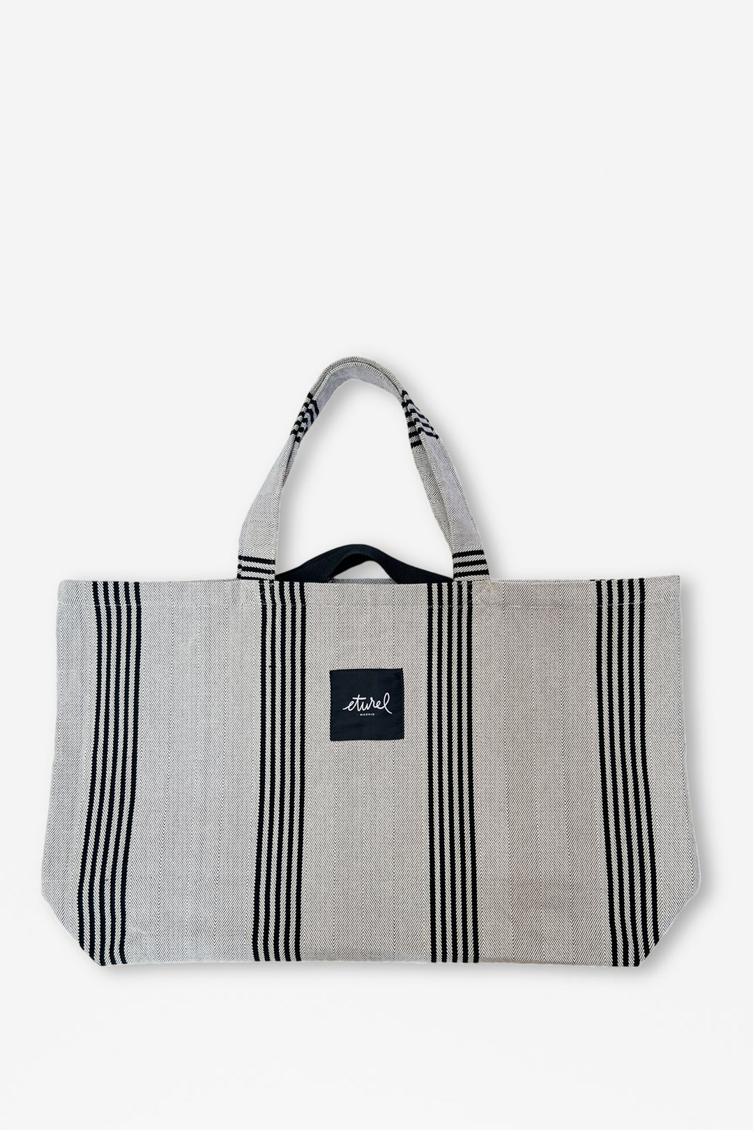 Bolso shopper maxi sarga de burgos negro