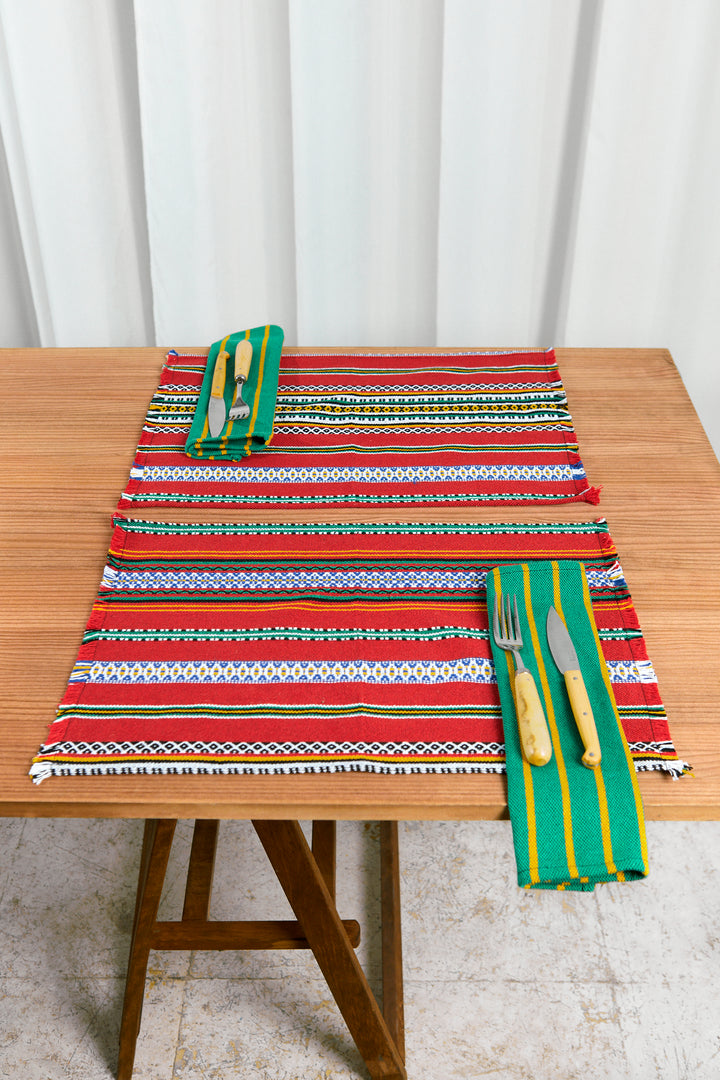 Mantel individual granada rojo (pack de 2)