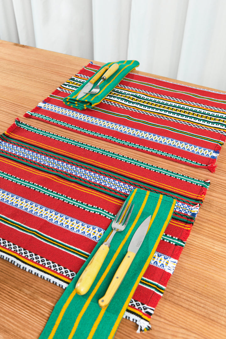 Mantel individual granada rojo (pack de 2)