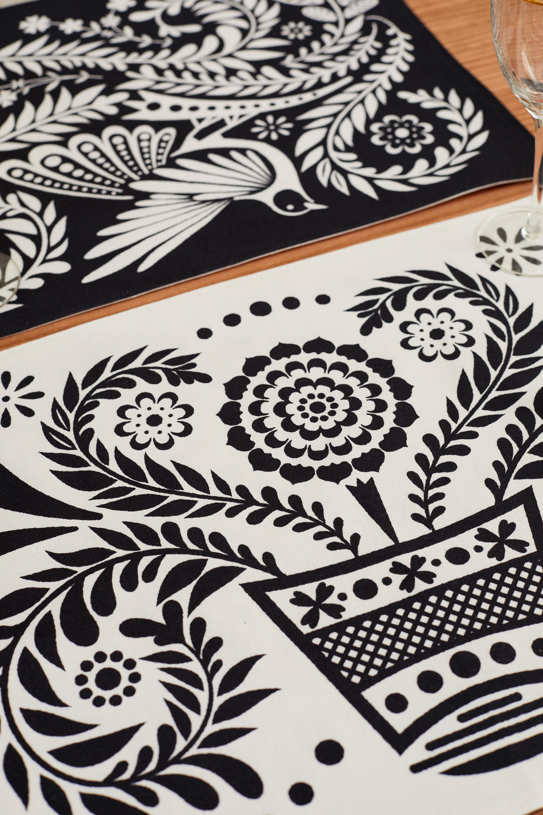 Mantel individual reversible folklore blanco (pack de 2)