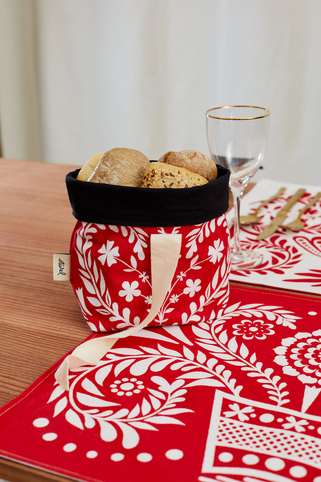 Mantel individual reversible folklore rojo (pack de 2)