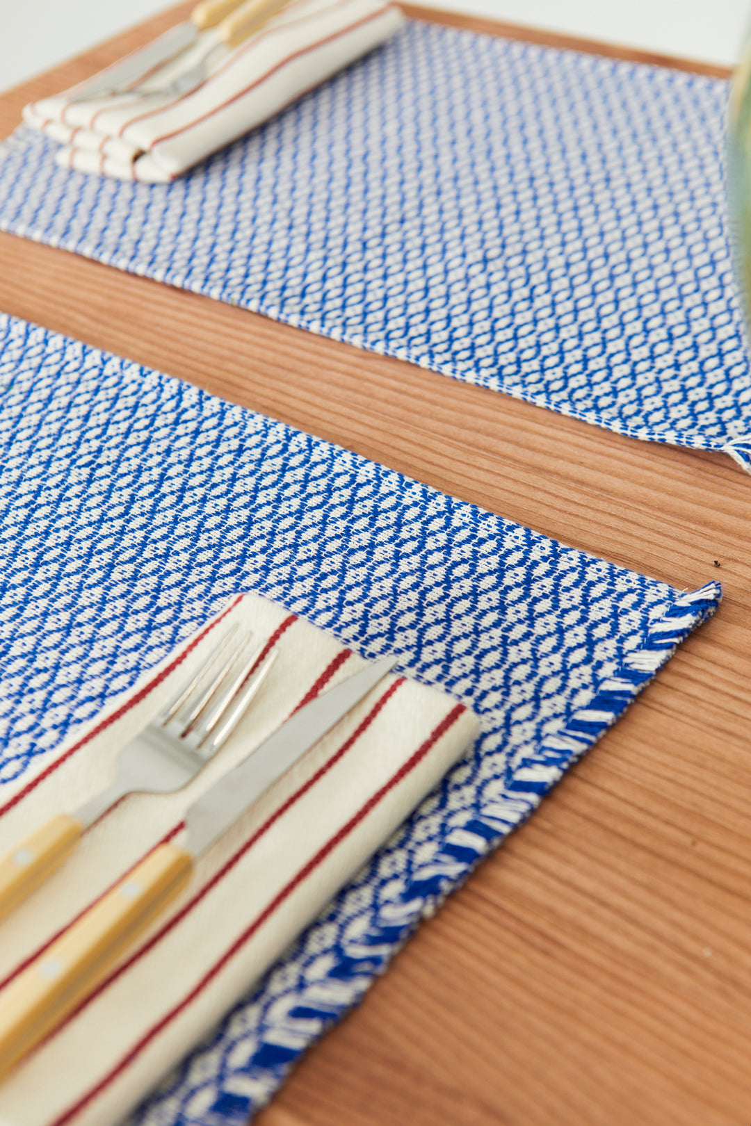 Mantel individual ojo de perdiz azul (pack de 2)