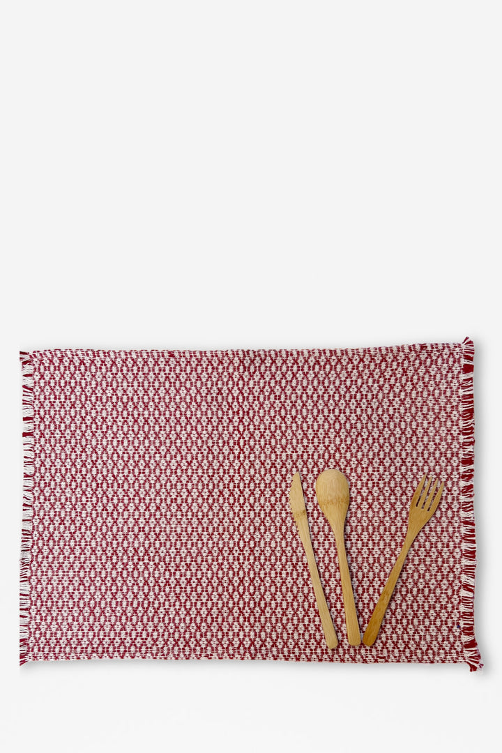 Mantel individual ojo de perdiz granate (pack de 2)