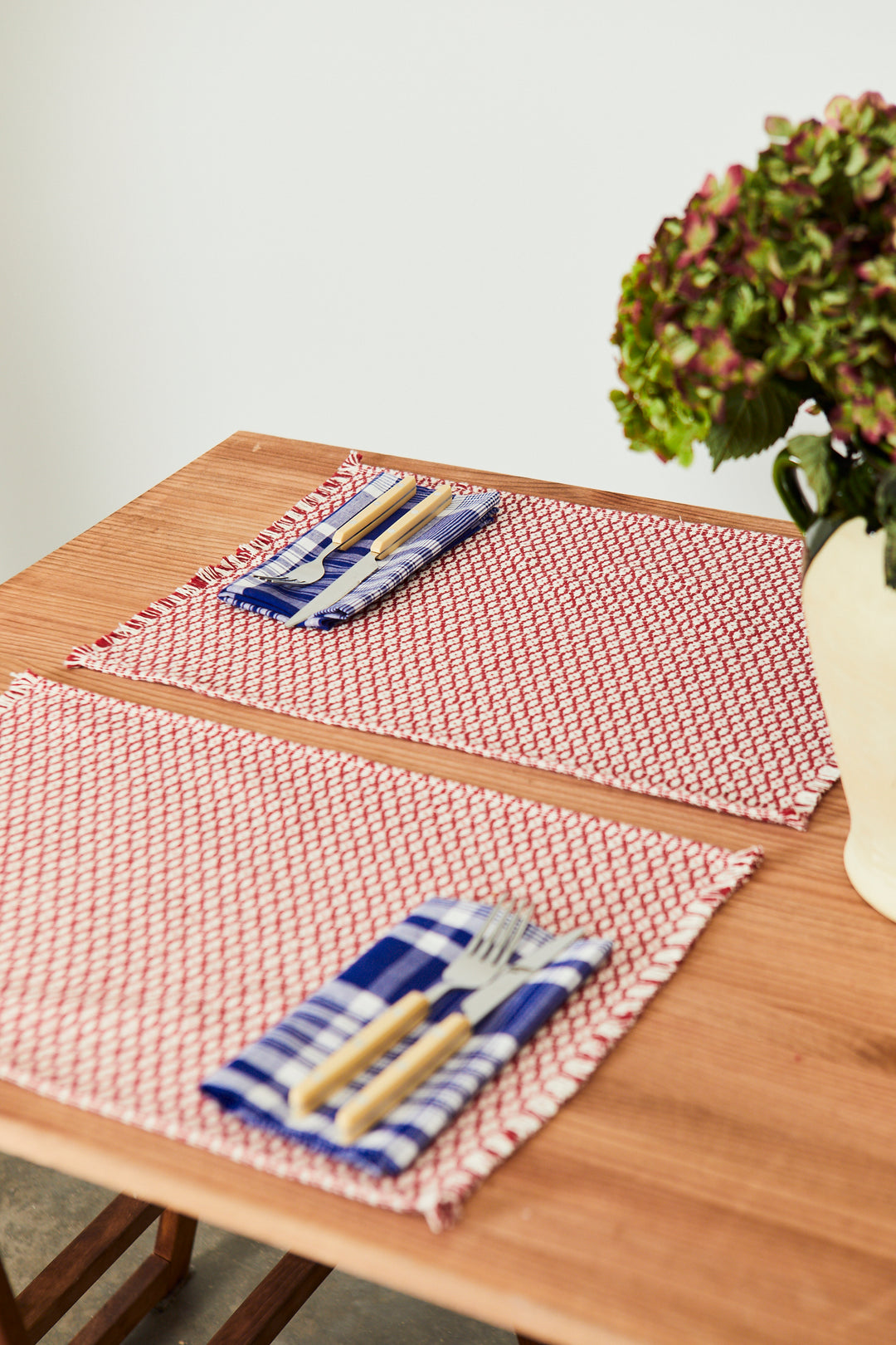 Mantel individual ojo de perdiz granate (pack de 2)