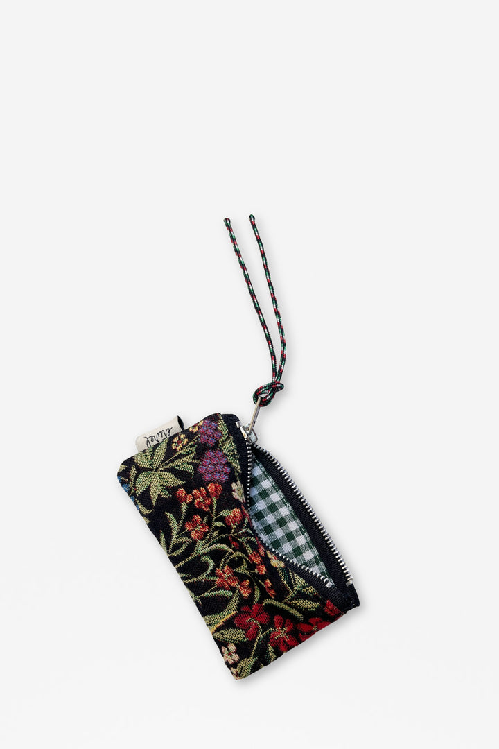 Monedero tejido jacquard flores margaritas superior