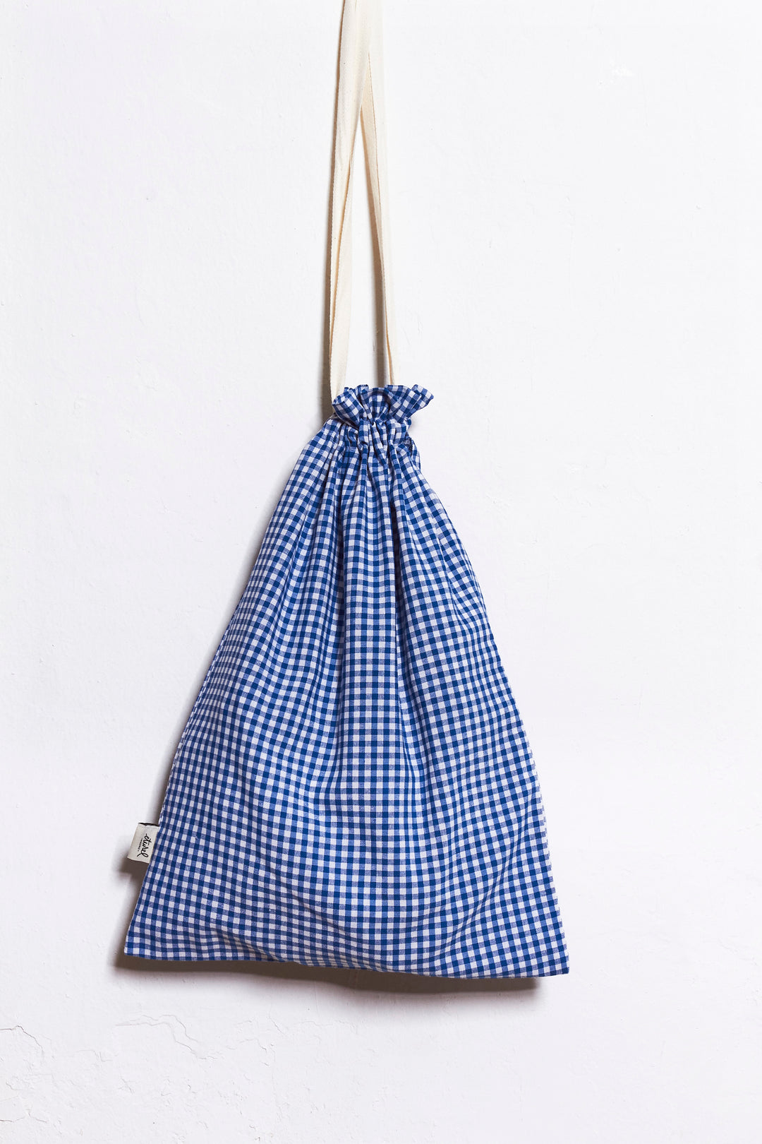 Bolsa de pan vichy cuadro pequeño azul