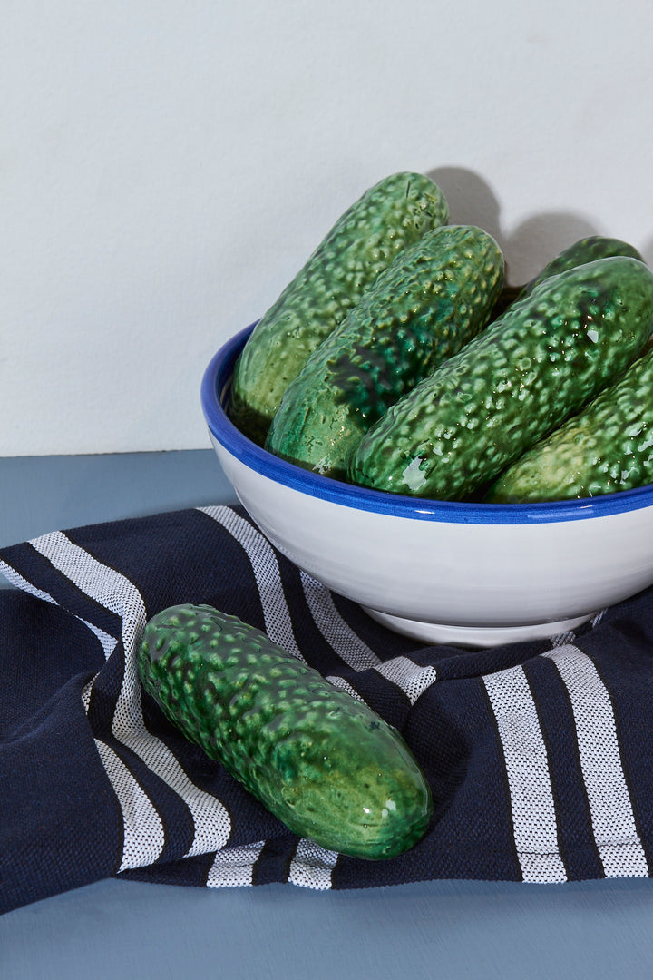 Pepino réplica de cerámica esmaltado