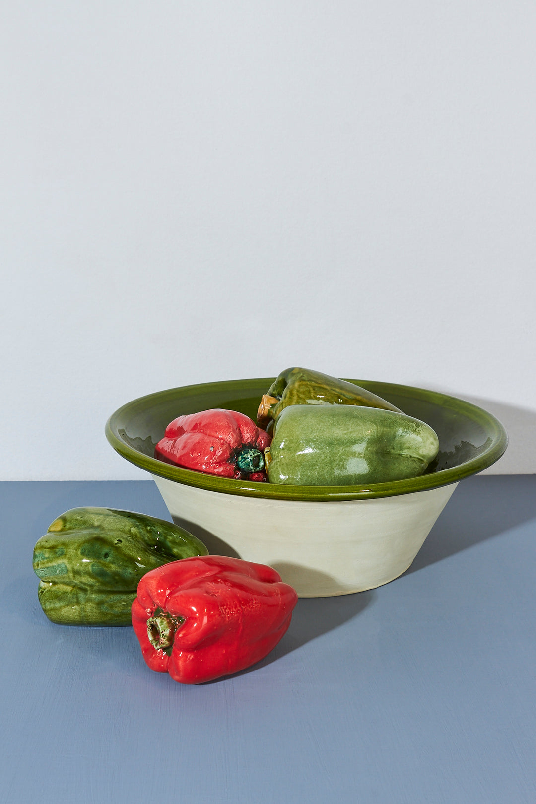 Pimiento réplica de cerámica esmaltado