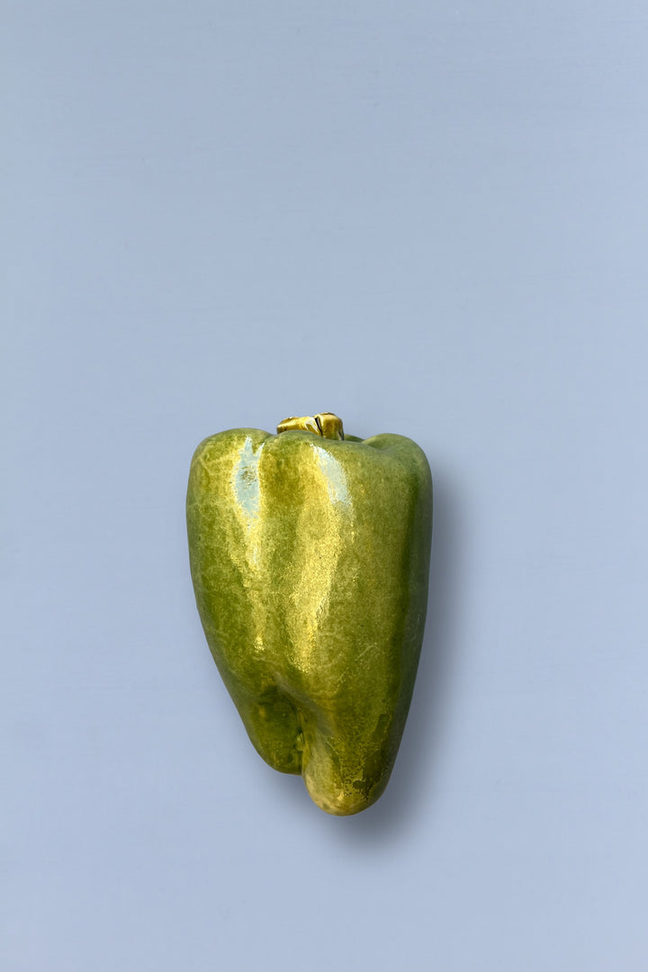 Pimiento réplica de cerámica esmaltada