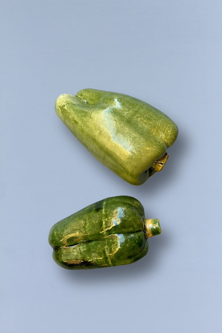 Pimiento réplica de cerámica esmaltada