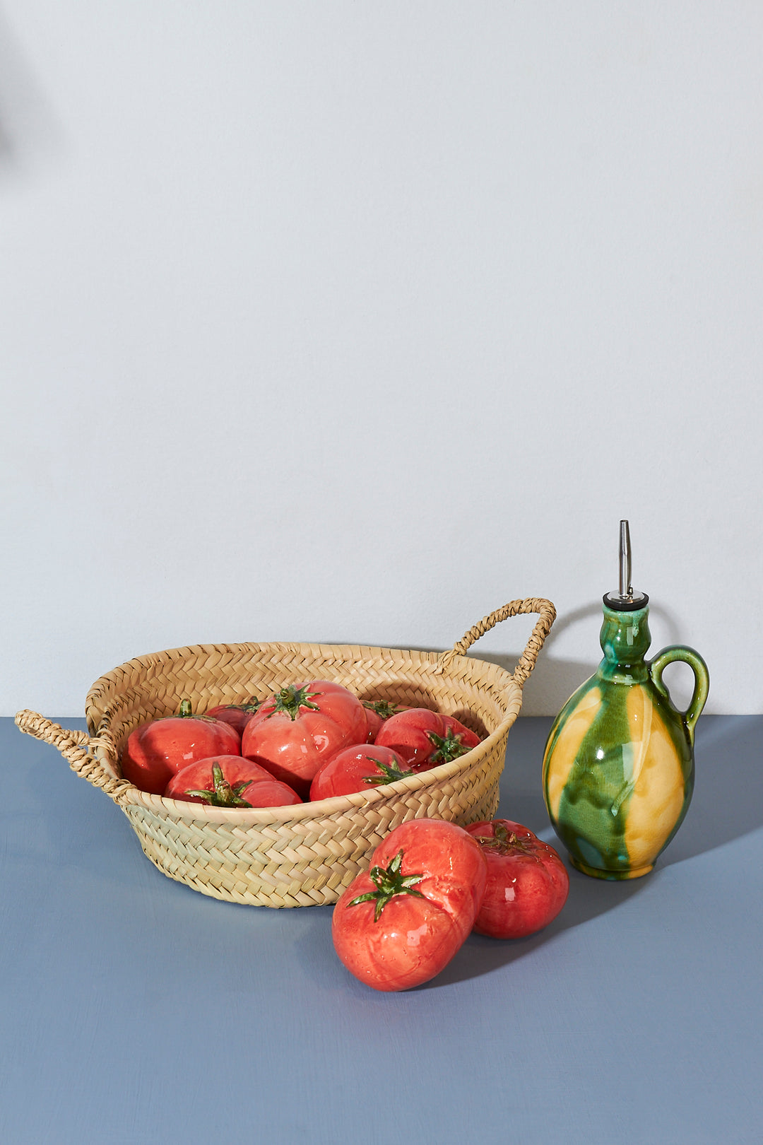 Tomate réplica de cerámica esmaltado detalle