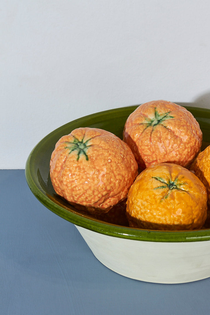 Naranja réplica de cerámica esmaltado detalle
