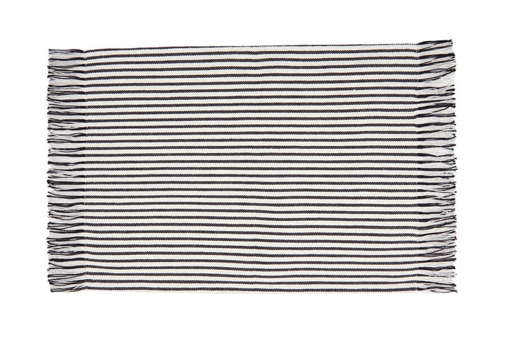 Mantel individual loneta estribera blanco y negro (pack de 2)