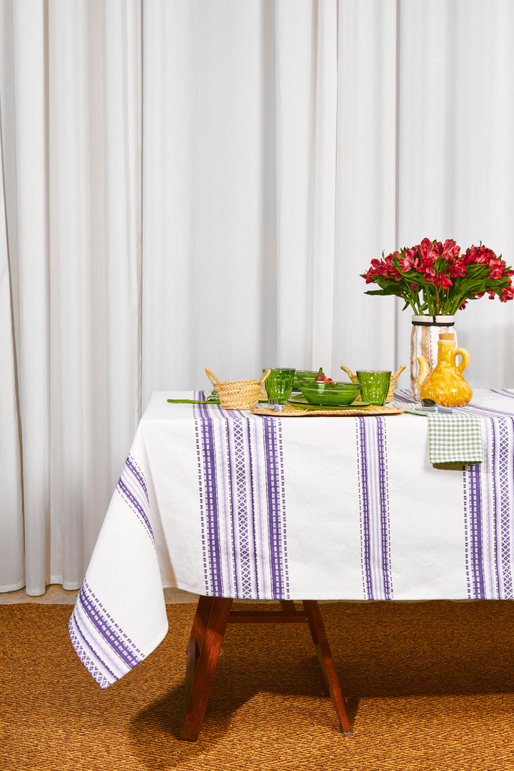 Mantel 150cm x 250cm Alpujarra tonos malva frontal
