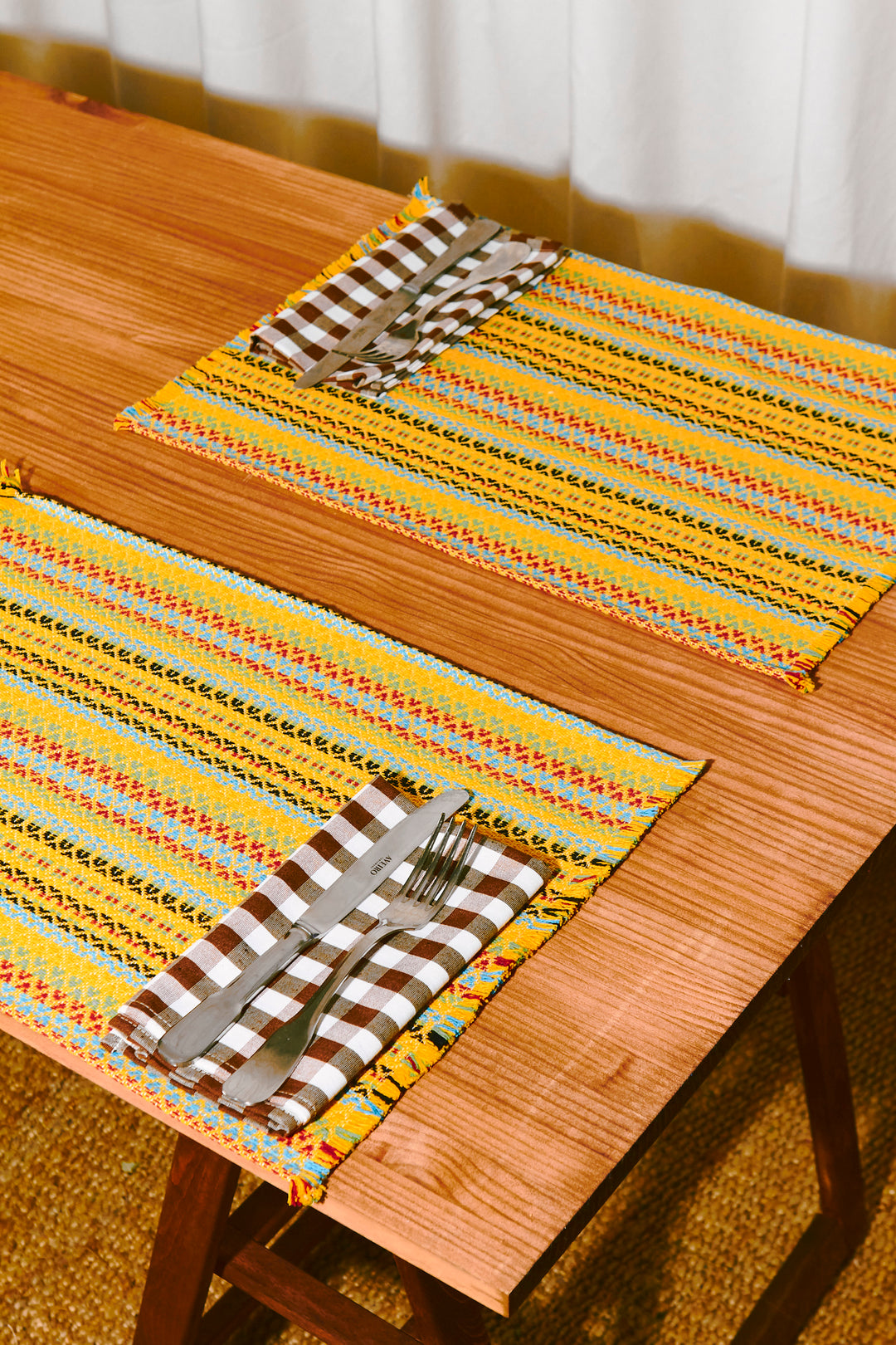 Mantel individual tejido morellano amarillo (pack de 2)