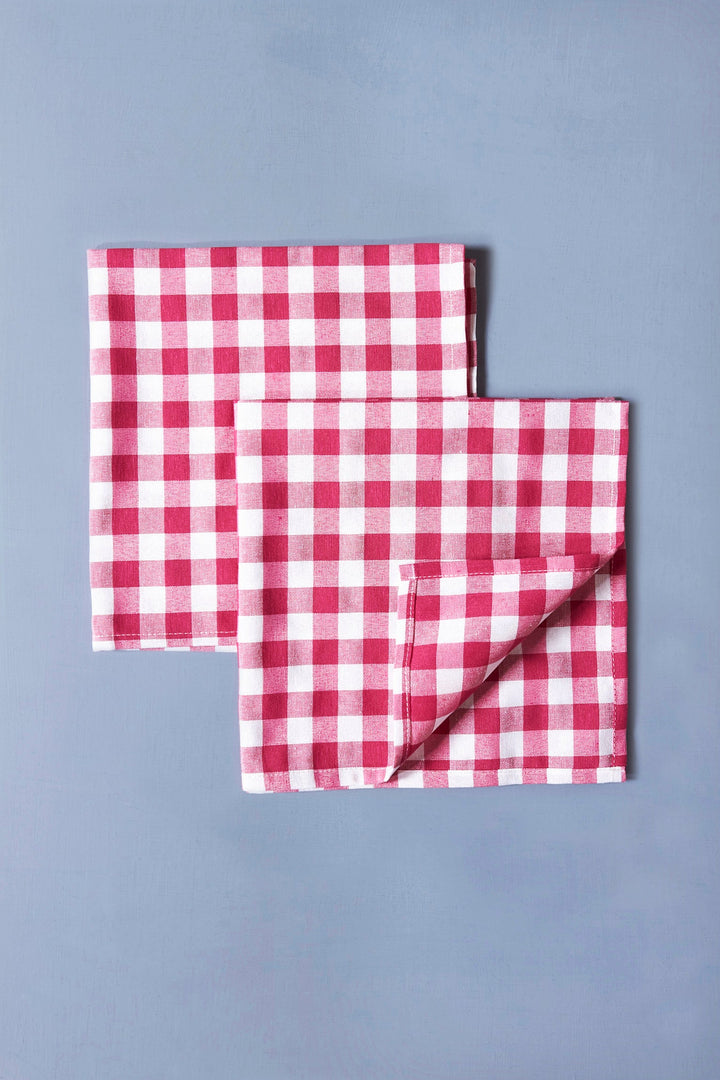 Servilleta vichy rosa (pack de 2)