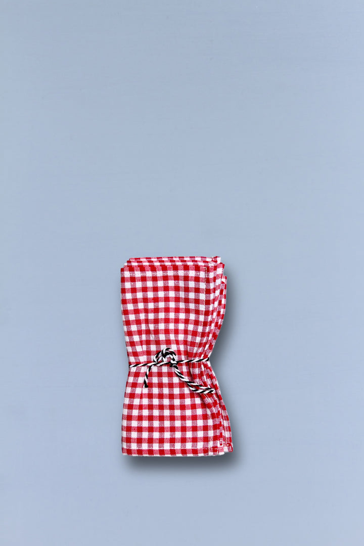Servilleta cocktail vichy rojo Pack 6uds. cerrado
