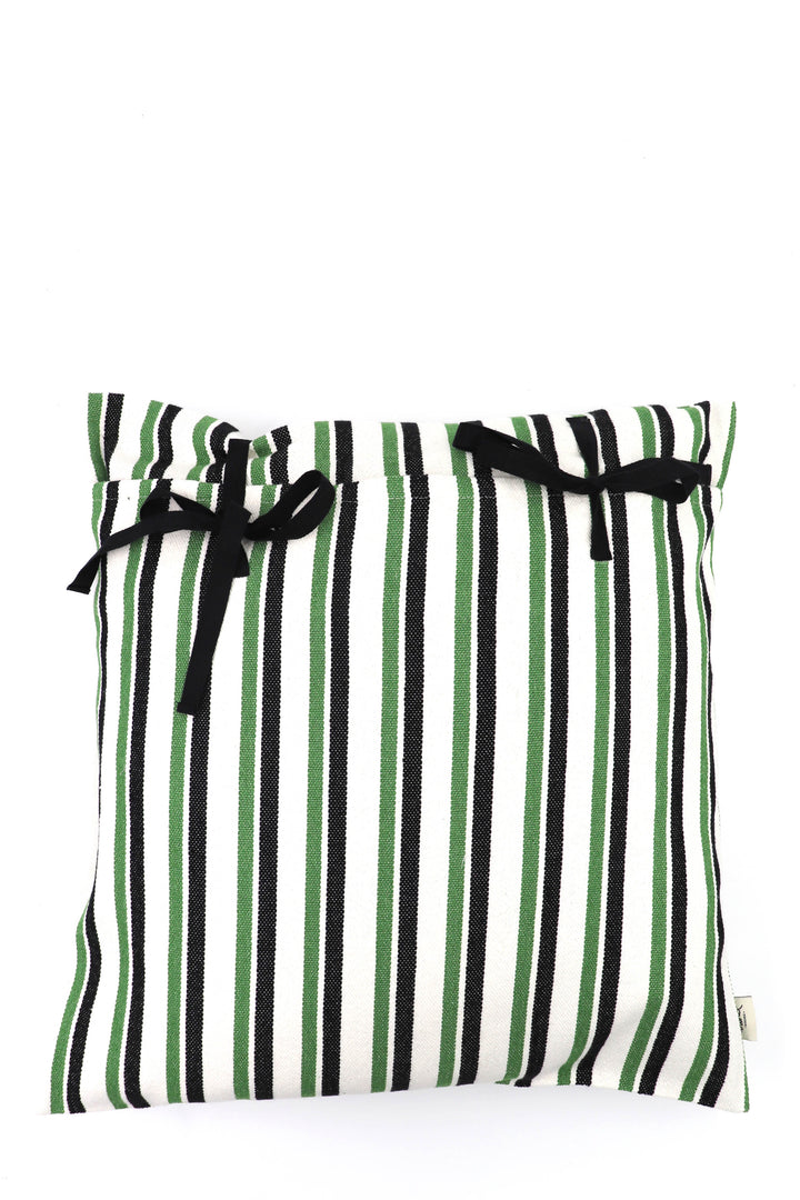 Funda cojín loneta verde y negro 50cmx50cm