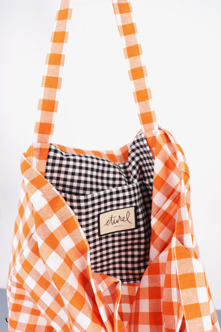 Tote Bag vichy naranja