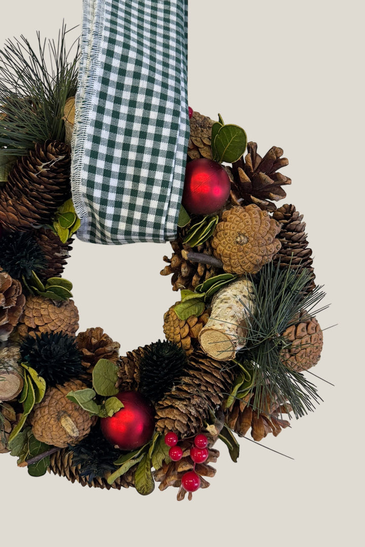 Corona piñas natural + lazo