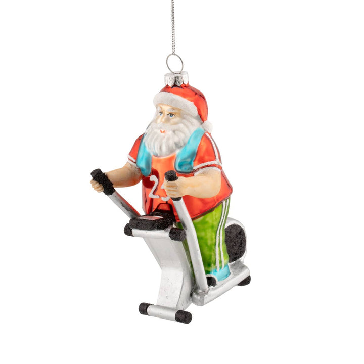 Papá Noel deportista colgante de cristal - Adorno Navidad| PREVENTA