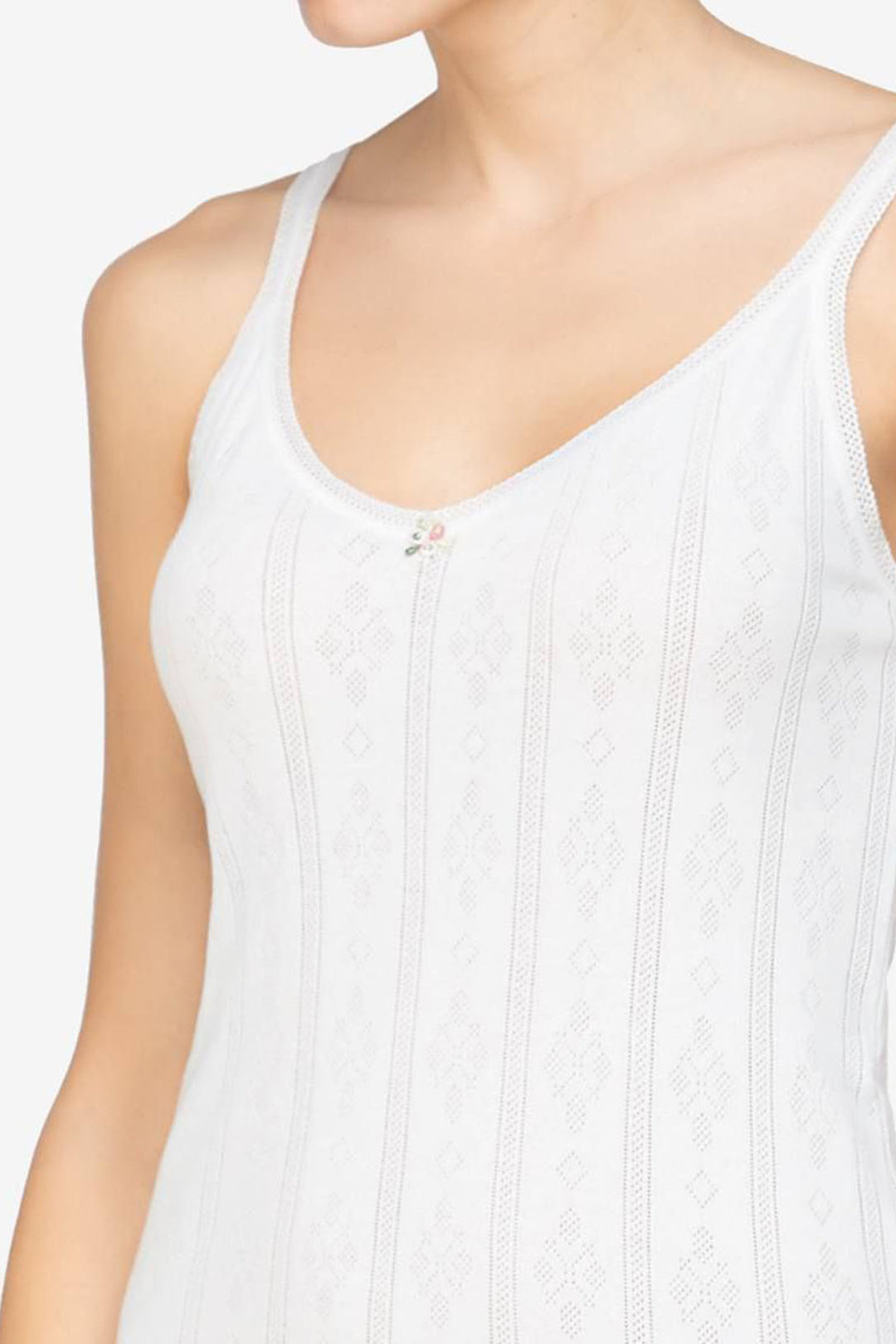 Camiseta tirantes de algodón jacquard