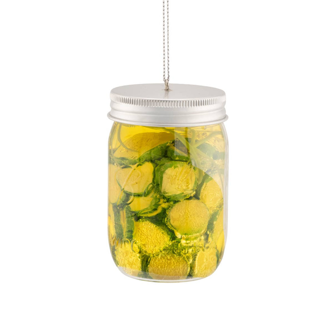 Tarro de pepinillos colgante de cristal - Adorno Navidad