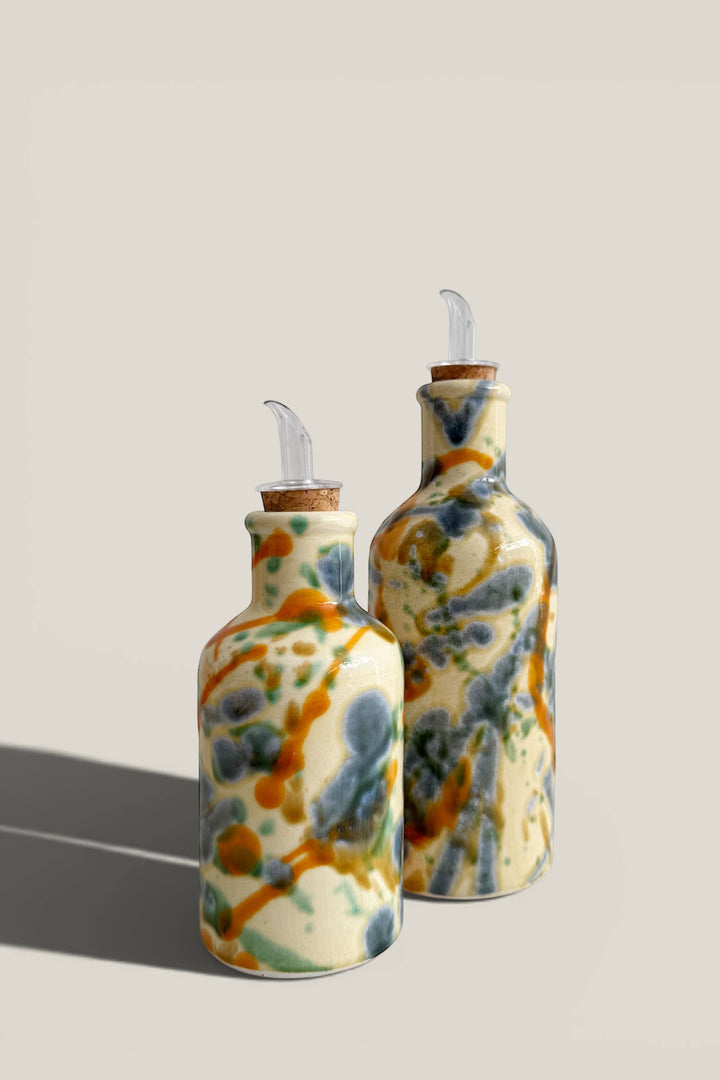 Aceiteras salpicado azul