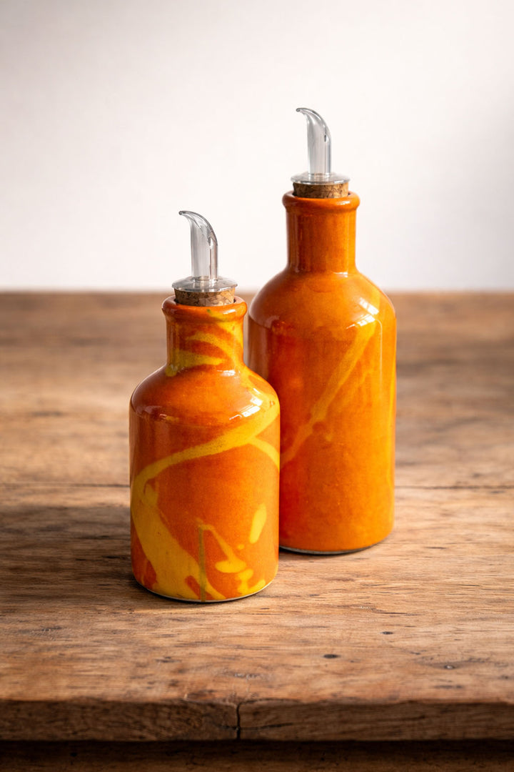 Aceiteras salpicado rojo