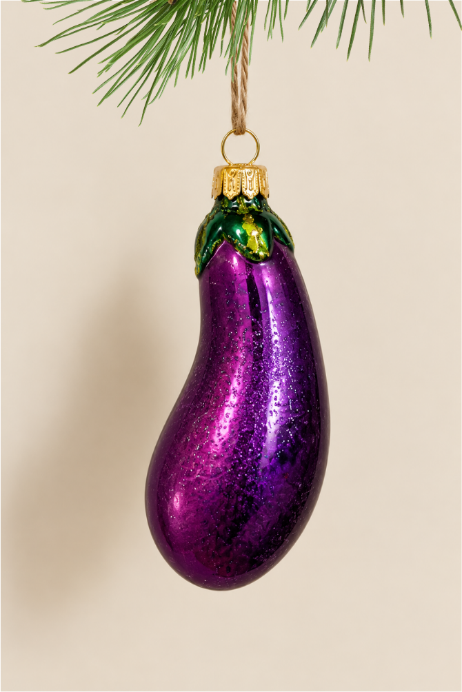 Berenjena colgante de cristal - Adorno Navidad