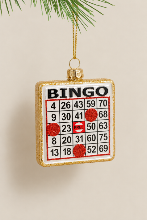 Carton bingo colgante de cristal - Adorno Navidad | PREVENTA