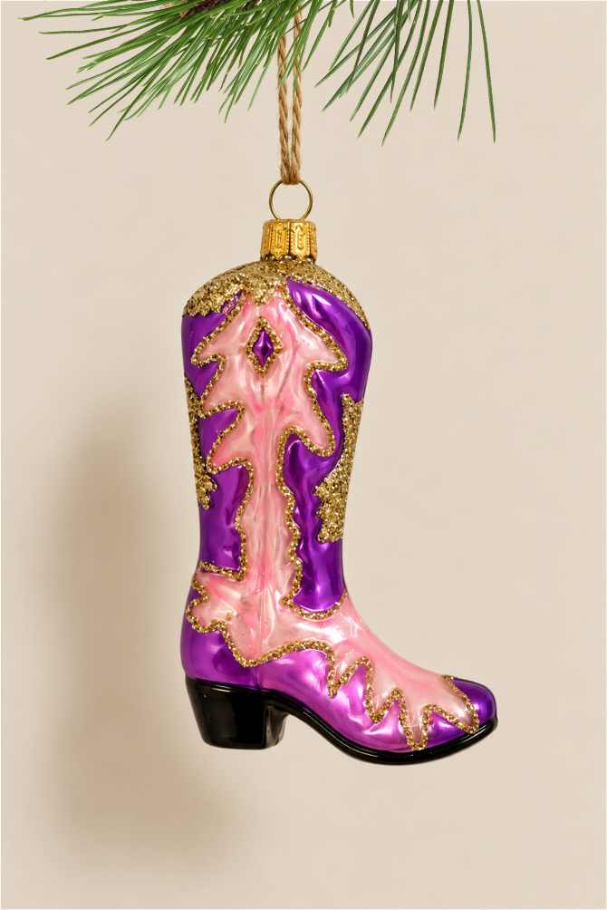 Bota cowboy colgante de cristal - Adorno Navidad