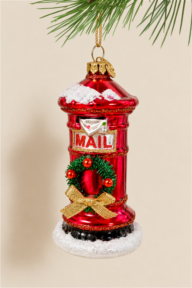 Buzón navideño colgante de cristal - Adorno Navidad