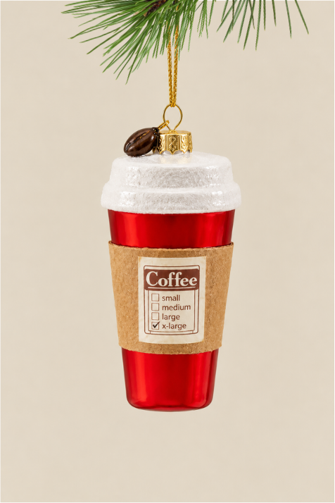 Café para llevar colgante de cristal - Adorno Navidad| PREVENTA