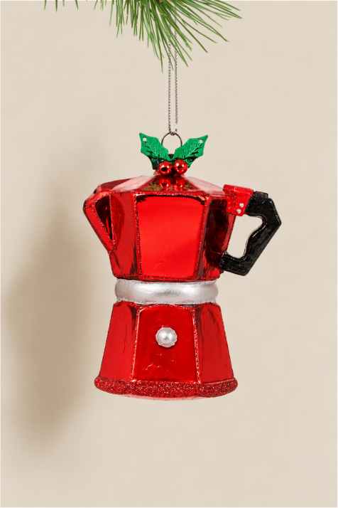 Cafetera colgante de cristal - Adorno Navidad