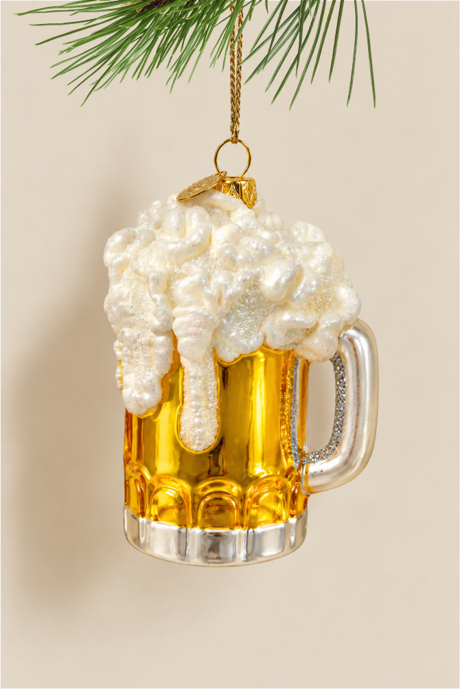 Jarra de cerveza colgante de cristal - Adorno Navidad