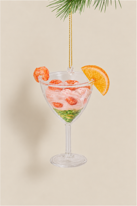 Cóctel de gambas colgante de cristal - Adorno Navidad | PREVENTA