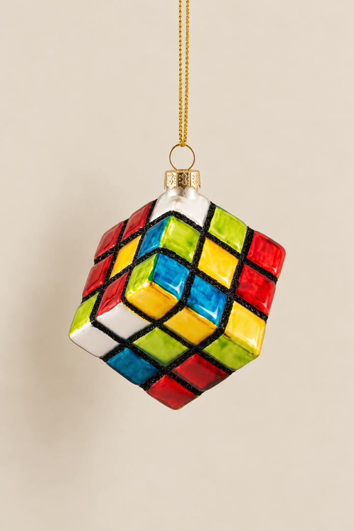 Cubo rubik colgante de cristal - Adorno Navidad | PREVENTA