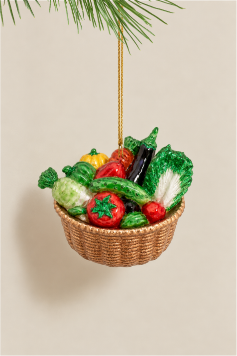 Cesta de verduras colgante de cristal - Adorno Navidad | PREVENTA
