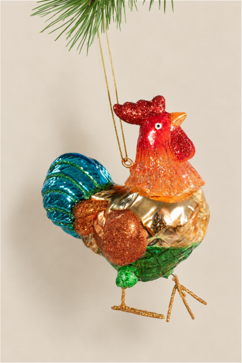 Gallo colgante de cristal - Adorno Navidad