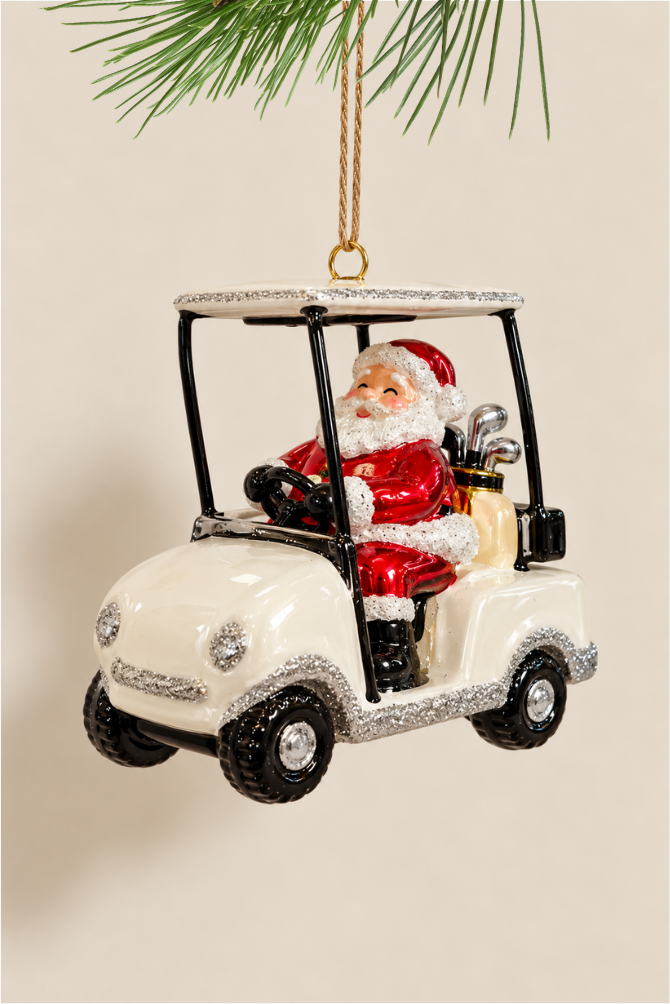 Papá Noel en buggy colgante de cristal - Adorno Navidad