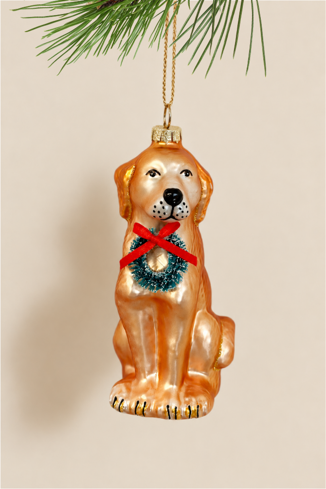 Golden colgante de cristal - Adorno Navidad