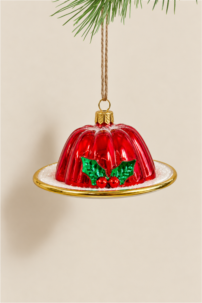 Gelatina de fresa colgante de cristal - Adorno Navidad