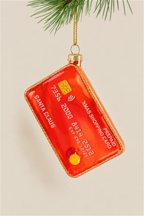 Tarjeta de compras colgante de cristal - Adorno Navidad