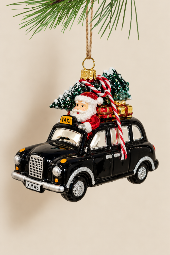 Taxi londinense colgante de cristal - Adorno Navidad